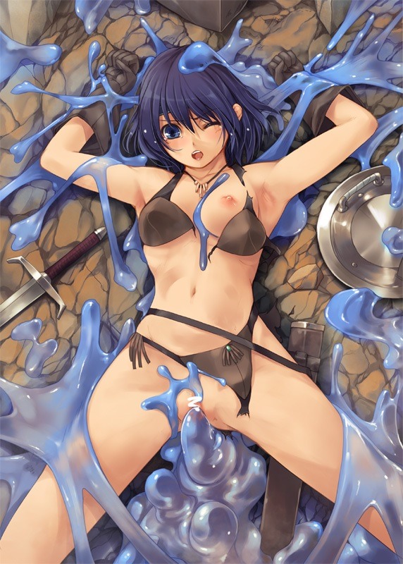 jijipix:  レザービキニアーマーさんスライムに敗れる | 桐島サトシ