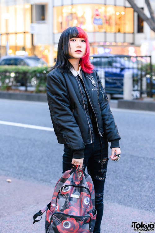 tokyo-fashion: 18-year-old Japanese student Remon on the street in Harajuku wearing a “Spooky 