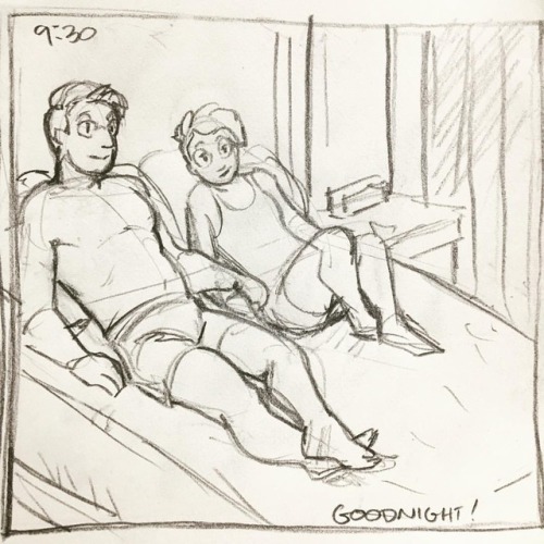 9:30 Netflix & goodnight #elkingart #sketch #traditional #hourlycomicday #hourlycomicday2019ht