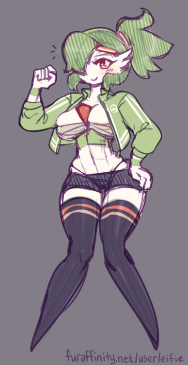 eifiedraws-sfw:  Bonus character design sketch for stongey for an upcoming commission, fit Gardevoir waifu! O oO <3