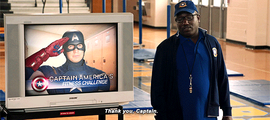 marvelgifs:  Hi, I’m Captain America. Whether you’re in the classroom, or on