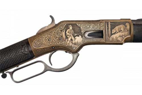 Fantastic Winchester Third Model Musket with Exquisite European Style Relief Carving.Sold at Auction