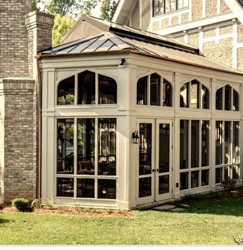 Huge, Gorgeous Picture Of A Side PorchHuge Elegant Screened-in Side Porch Photo