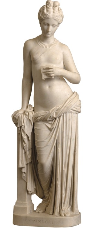 hildegardavon:Jean-Pierre Cortot, 1787-1843Pandora, 1819, marbre, bronze, plâtre, 159×48