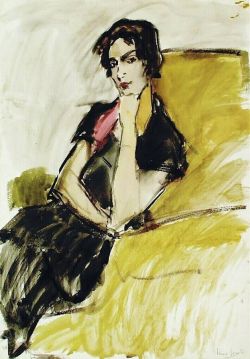 huariqueje: Portrait of the actress Fie Carelsen    -    Isaac Israels , 1920. Dutch,1865-1934   Watercolor on paper  