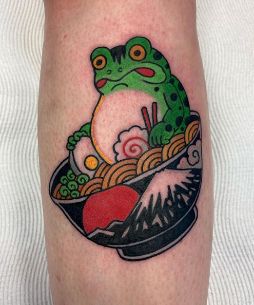 A little Japanese Frog Kaeru  By me Angelina Kaduk done at Thunderbolt  Tattoo in Atlanta GA  rjapanesetattoo
