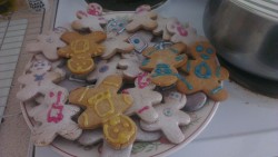 Josh and I made gingerbread men… Gingerbread