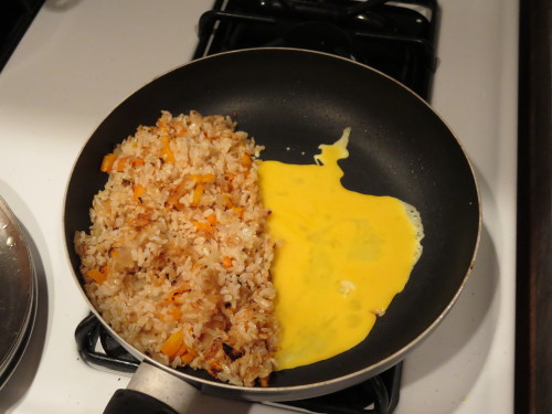 panicatthegym:  girlgrowingsmall:  caffeinatedcrafting:  Who says you need to order carry out for fried rice? Ingredients: ½ Cup brown whole grain rice Onion, Diced Carrots, Diced 1 Egg Olive Oil Soy Sauce Vinegar Instructions: Steam Rice for 45