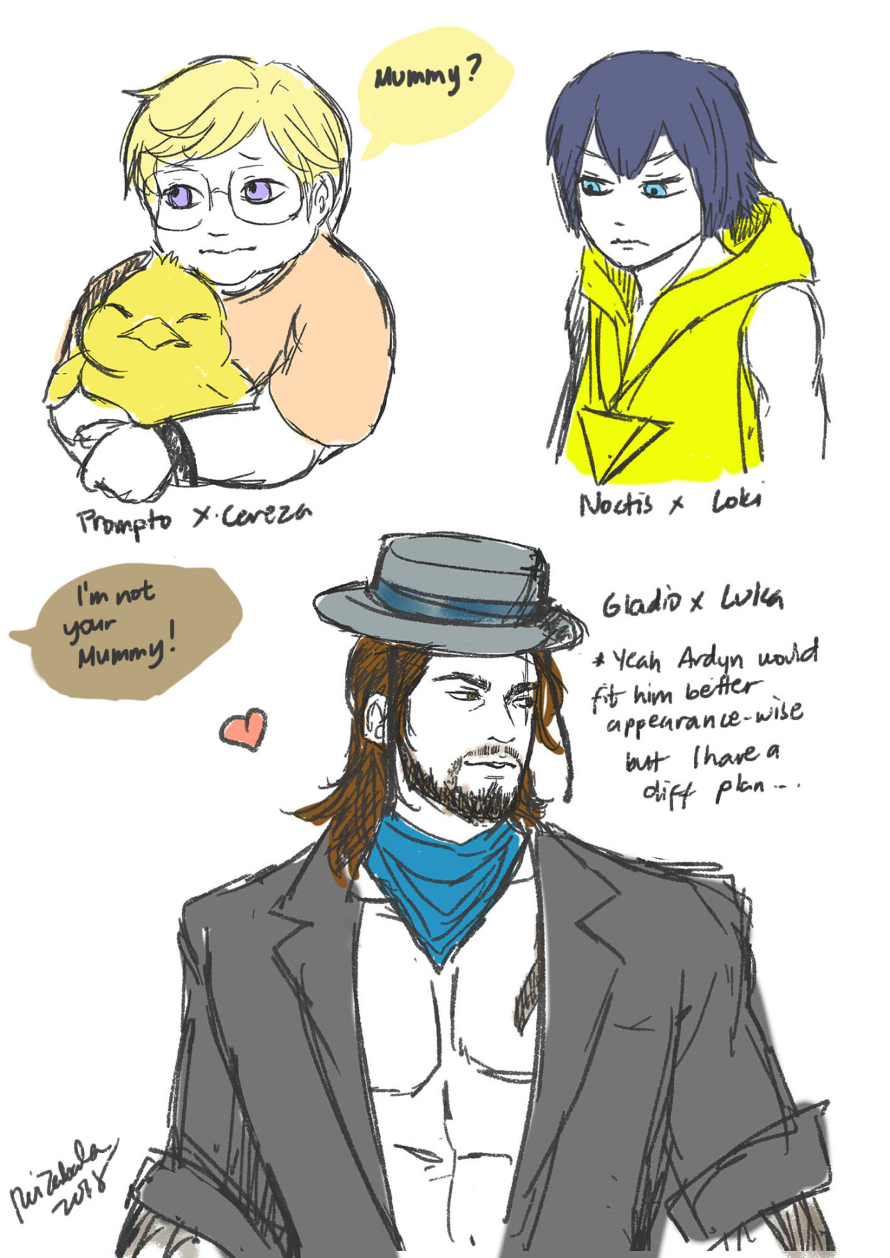 Bayonetta x FFXV sketch dump