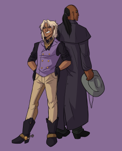 theazureavenger:  more wild west au in which tkb marik and odion are outlaws 