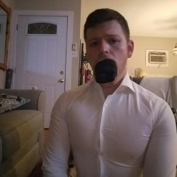 suitbound25:I was ordered to take humiliating bondage pics of myself.  I complied like a good muscle pig.  Thank you Sir.