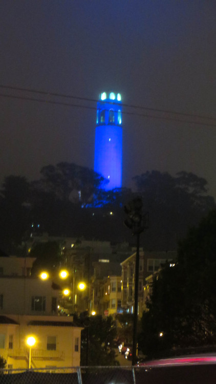 Coit Tower in Blue.