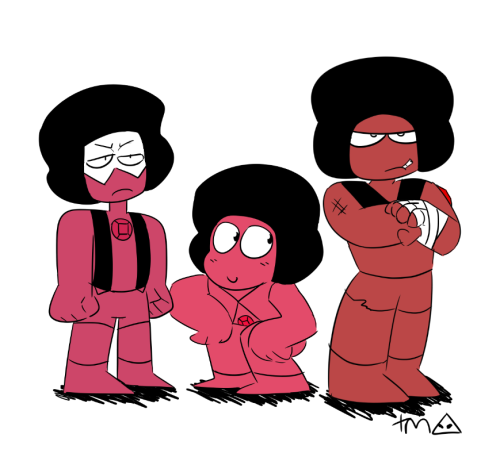 triangle-mother:  major general ruby, friendly ruby, first lieutenant ruby, innocent ruby, gay ruby, and terminator ruby  