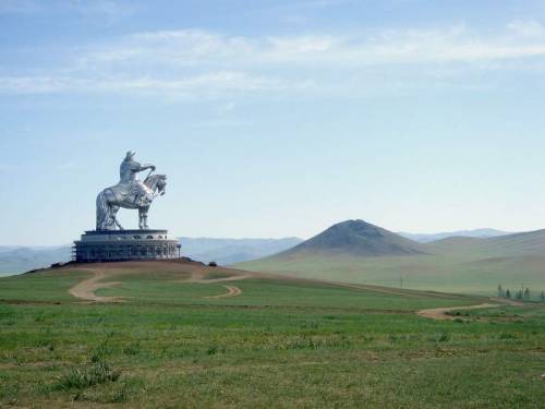 historical-nonfiction:  Genghis Khan statue on the Mongolian steppes, near the capital Ulan Bator. 