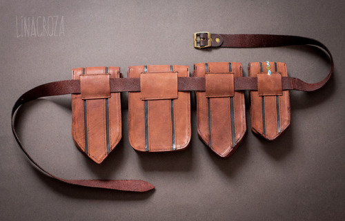 Genuine leather waist bags, belts and quiver.Crafter: Lina GrozaI make commissions!!! Accessories fo