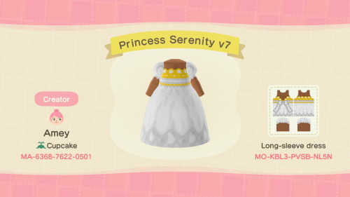 Hi guys, I updated my Princess Serenity dress to match all eight skin tones. Enjoy!