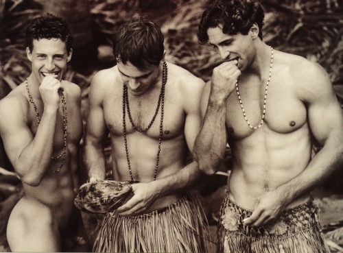 nakedloupgarou:  Luke, John, and Alan from the book No Ka ‘Oi. Photography by Douglas Cloutier. 