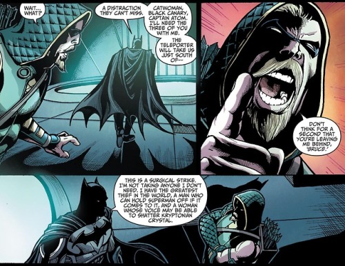 Batman vs. Green Arrow.[from Injustice (2013) #11]