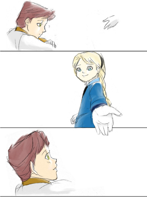 michiyo966:  What if Hans and Elsa were childhood friends, and they then grew up and fell in love wi