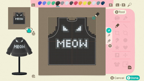 I made my very first custom design in ACNH! ♥It’s based off of a sweater i saw online. 