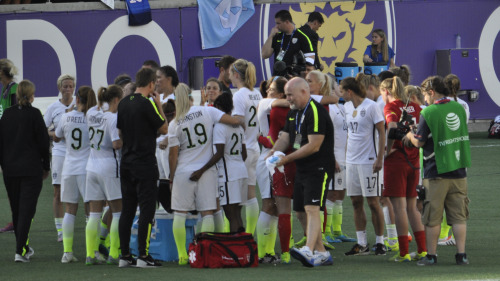 usswnt:  Ali Krieger and Ashlyn Harris - USA vs Brazil - USWNT Victory Tour - Orlando Citrus Bowl, 10/25/2015  