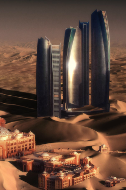 jaiking:  pimpmyycamel:  Post-Apocalyptic vision of Abu Dhabi, UAE, by Beno Saradzic.   Follow me at http://jaiking.tumblr.com/ You’ll be glad you did.