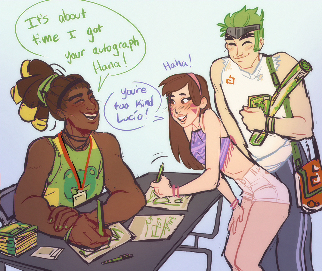 noszle: D.Va takes Genji to his first Lucio concert. They have a good time! ( I just