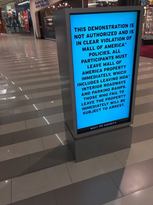 micdotcom:  micdotcom:   Black Lives Matter protesters and police come face to face at the Mall of America and Minneapolis airport The protests were scheduled to take place at the Mall of America in Bloomington, Minnesota, over the police killing of Jamar