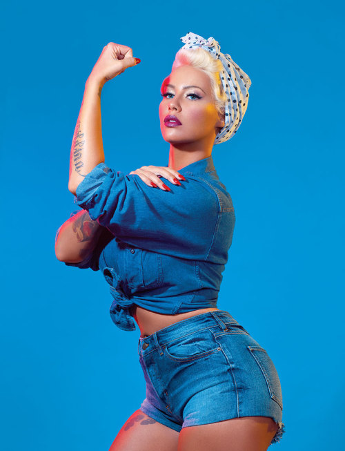 open-plan-infinity:Amber Rose for Paper Magazine as feminist icons - Rosie the Riveter, Pussy Riot, 