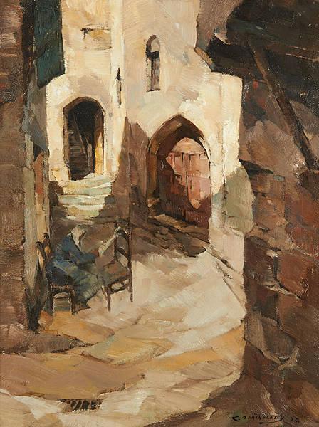 Les travaux devant la porte / Works in front of the door, 1950, Camille Barthelemy. (1890 - 1961)