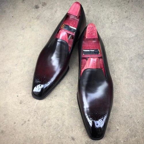 A great weekend loafer, the &ldquo;Bates&rdquo; on the square Deco last. Made to Order with a Margau