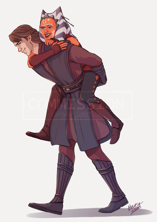 theresa-draws:Flat colour Commission - Anakin and Ahsokacheck out my commission page here or my redb