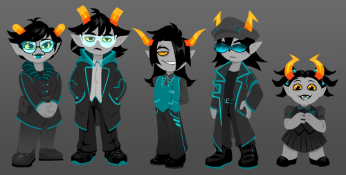lil project iv been working onhere are the higher half of the hemospectrum from Hiveswap in Aleph Nu