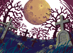  transparent spooky pixel graveyard for your blog 