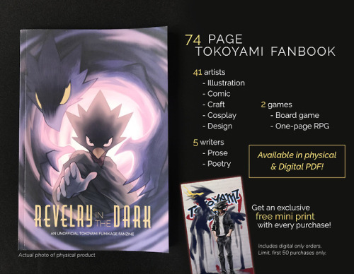 A BNHA zine with a difference. PHOTOS | PREVIEWS | CONTRIBUTOR LISTINGThe Tokoyami Zine is supportin