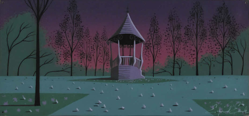 the-disney-elite:  Eyvind Earle’s concept art for Walt Disney’s  Lady and the