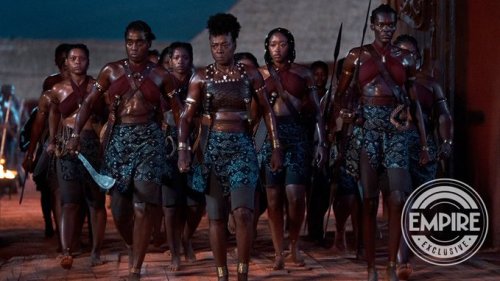 blackinperiodfilms:New Image of Viola Davis, Lashana Lynch, and Sheila Atim in The Women King (2022)