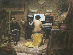 José Ferraz de Almeida Júnior (Itu, Sao Paulo, 1850 - Piracicaba, Sao Paulo, 1899); The model&rsquo;s rest, 1882; oil on canvas, 131 x 98 cm; Museu Nacional de Belas Artes, Rio de Janeiro