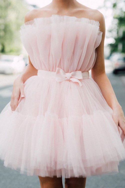 pink tulle short prom dressshop here: shdress.com
