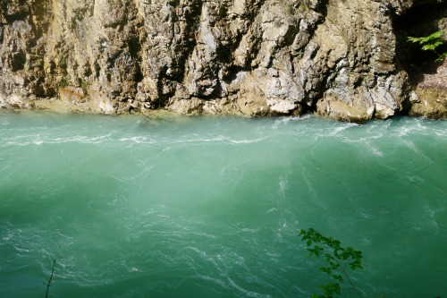 Greenest Aare The green waters of the Aare flowing out of the Aareschlucht near Meiringen, Canton of