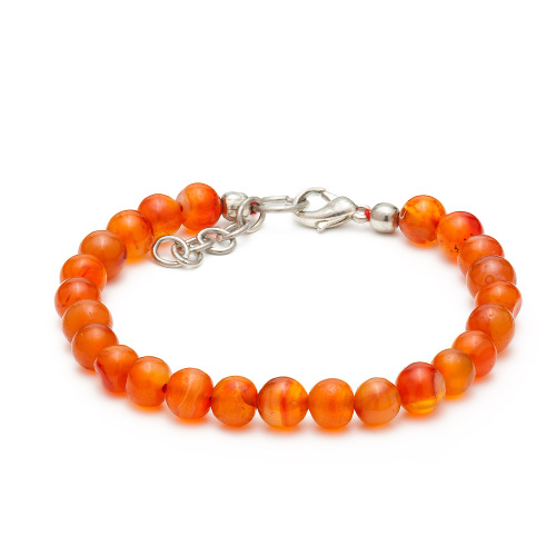 Carnelian gemstone anklet -  A reddish, glassy stone appearing beaded anklet perfect to wear if