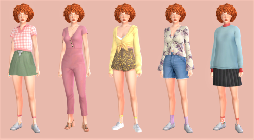 miaormiya:PastelLook 1 - hair / shirt / skirt / socks / shoes*eaLook 2 - jumpsuit / heels / earrings