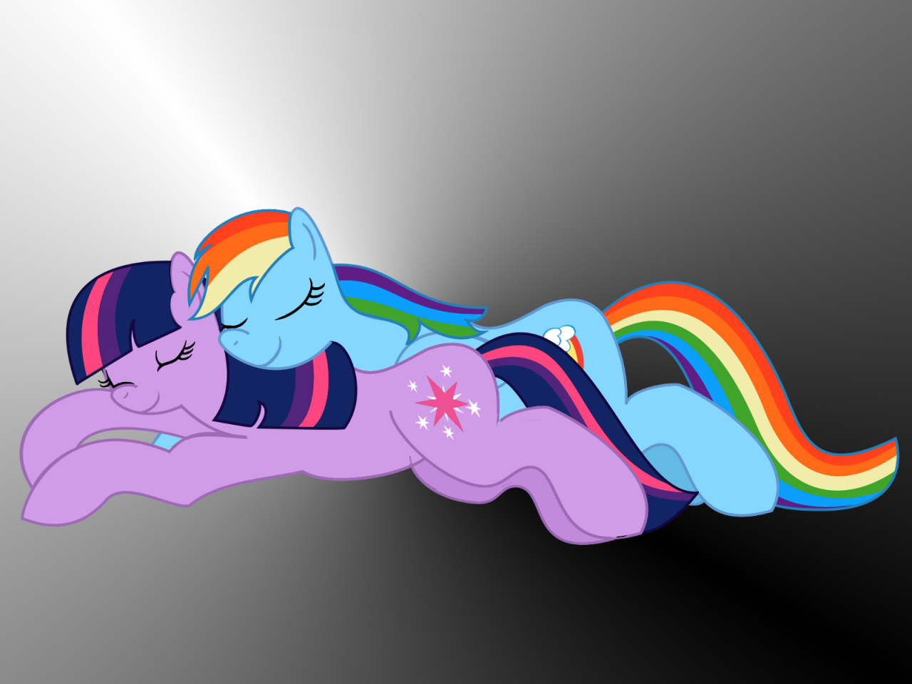 twidashlove:  Hey Dashie, is it good to nap together so much? Dunno, do you want