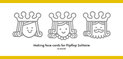 Tiny making of for the three little faces I drew for Flipflop Solitaire, Zach Gage’s new iOS c