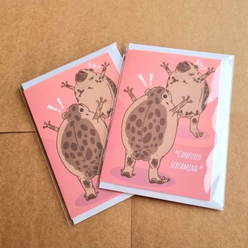 figdays:    Screaming Butt Frogs  Greeting Card //   IonzysStudio  