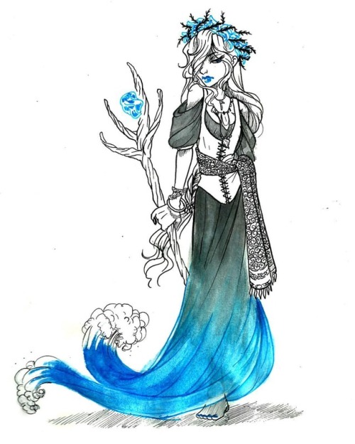 medovukha:Day 8 - Ritual Dress ~ Her rites were always performed by the sea. Sinking knee-deep in th