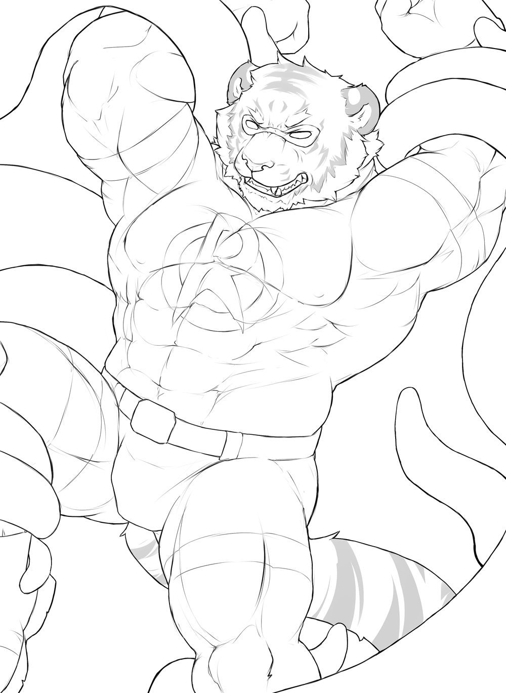 ralphthefeline:  So someone from Twitter wanted to see a buff tiger Ralph as a superhero,