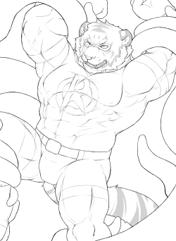 Ralphthefeline:  So Someone From Twitter Wanted To See A Buff Tiger Ralph As A Superhero,