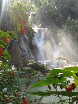 memoirsofanomad:  Kouang Si waterfalls, outside