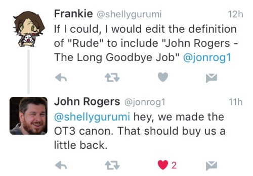 shellygurumi:Hey remember that time John Rogers confirmed Canon OT3 on Leverage to me personally? Ca
